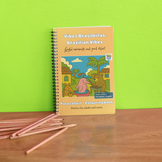 Vibes Brasileiras - Brazilian Vibes - Livro de colorir bilíngue (português-inglês)
