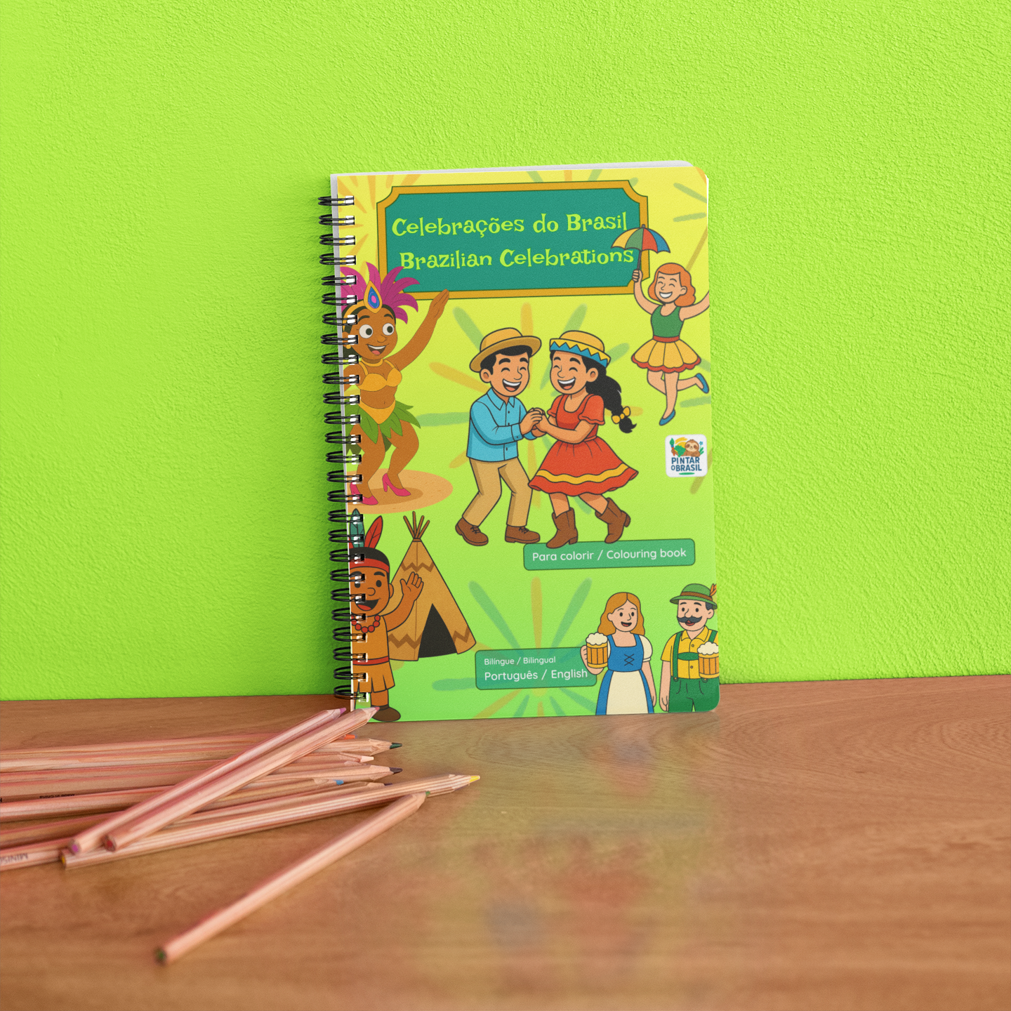 Celebrações do Brasil - Brazilian Celebrations - Livro de colorir bilíngue (português-inglês)