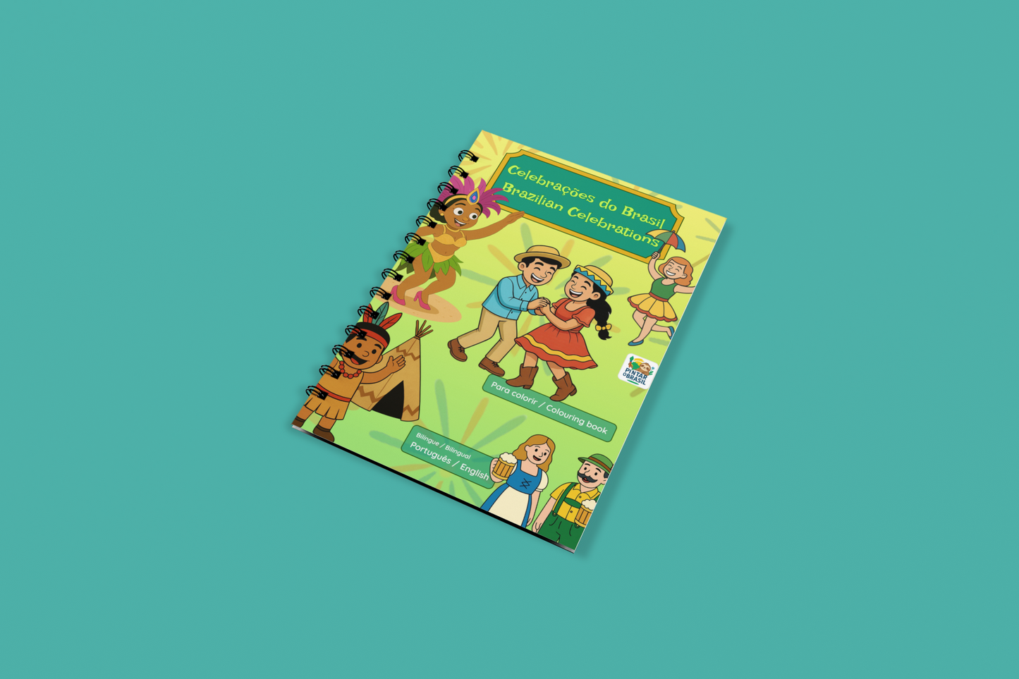 Celebrações do Brasil - Brazilian Celebrations - Livro de colorir bilíngue (português-inglês)